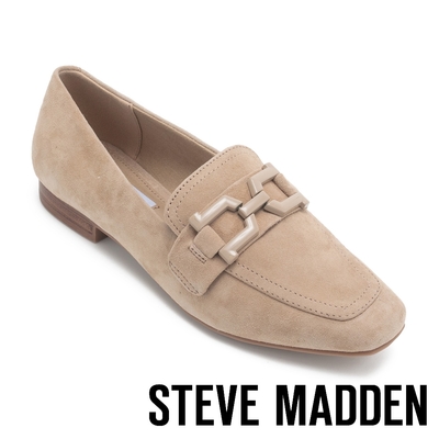 STEVE MADDEN-RYANN 麂皮方頭樂福鞋-卡其色
