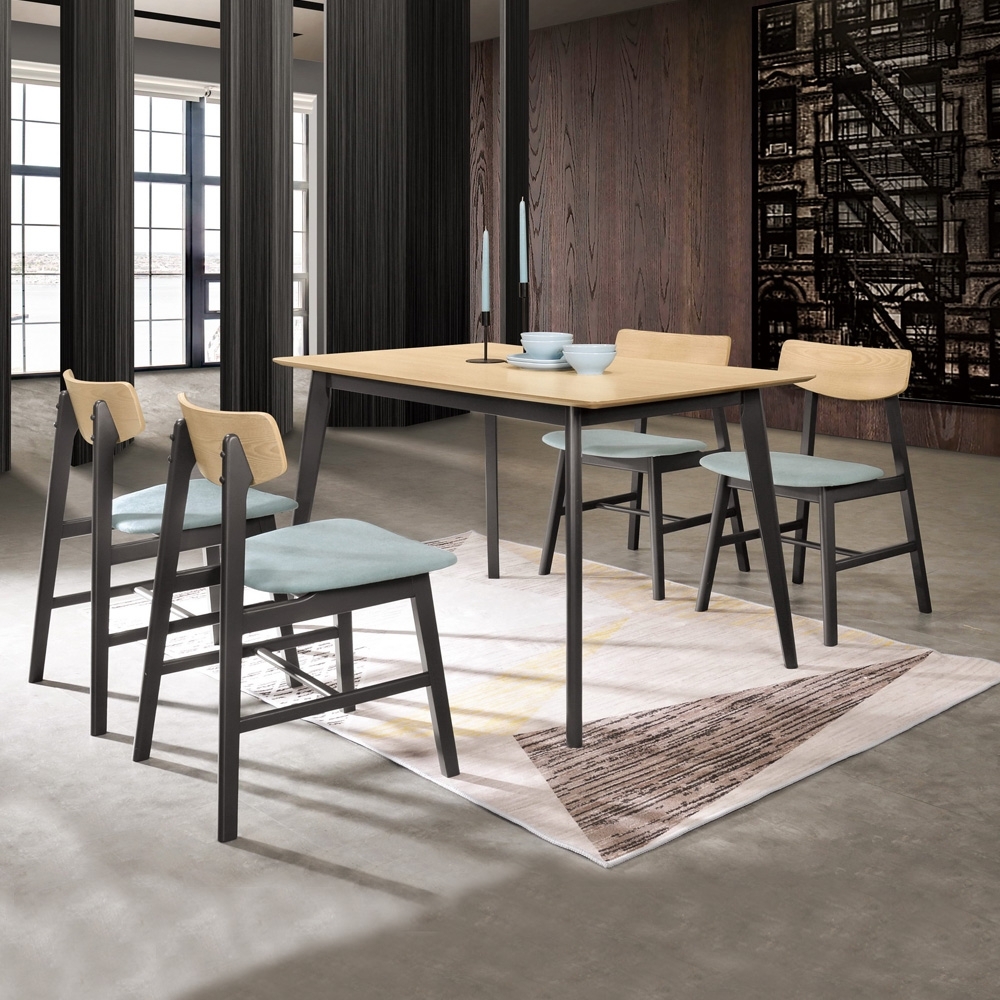 Boden-奧圖4尺北歐風雙色餐桌4尺餐桌椅組合(一桌四椅)-120x75x76cm