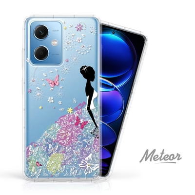 Meteor MI 紅米 Note 12 Pro+ 奧地利水鑽彩繪防摔殼 - 花嫁