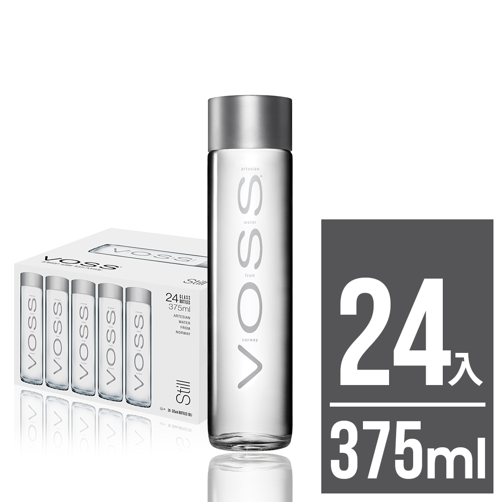 VOSS挪威芙絲 極致純淨礦泉水(時尚玻璃瓶24入x375ml)