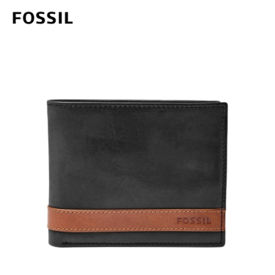 FOSSIL Quinn 真皮大零錢袋男夾-黑色 ML3653001