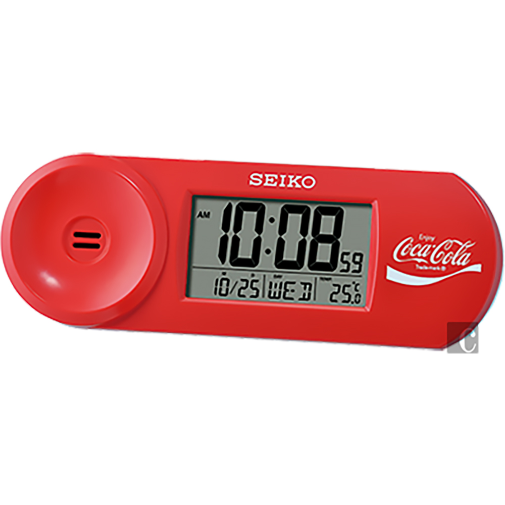 SEIKO精工 Coca-Cola 可口可樂聯名桌鐘(QHL902R)-紅