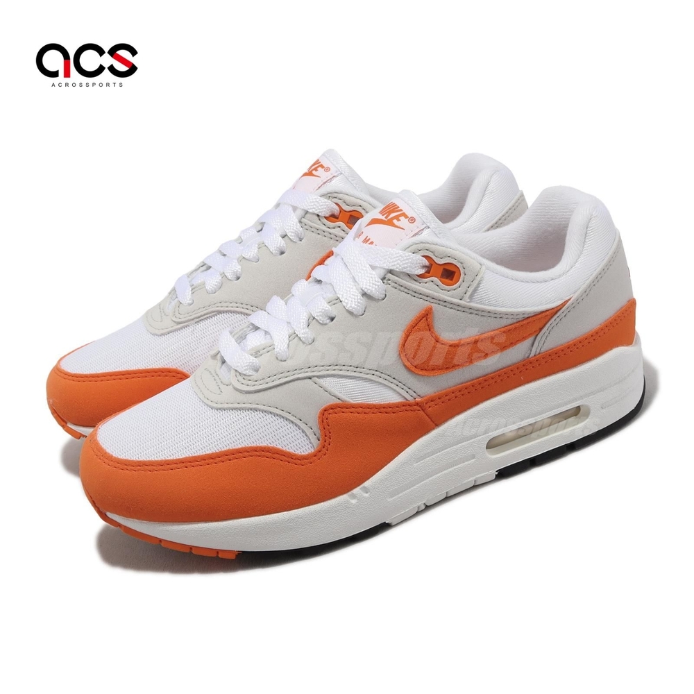 Nike 休閒鞋Wmns Air Max 1 女鞋男鞋橘米白氣墊Safety Orange DZ2628