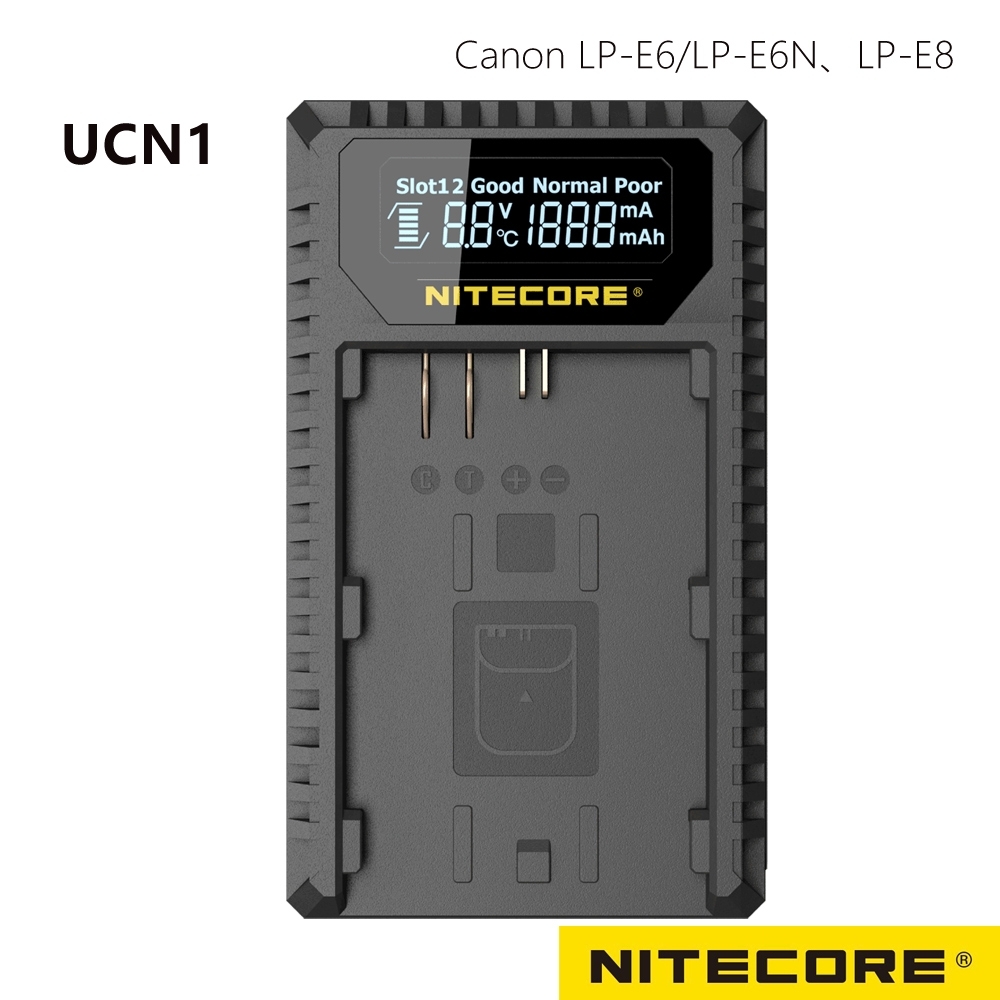 Nitecore UCN1 液晶顯示充電器 FOR CANON LP-E6+LP-E8