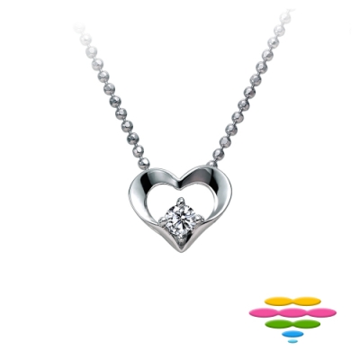彩糖鑽工坊 18K 9分 愛心鑽石項鍊 心有獨鍾系列