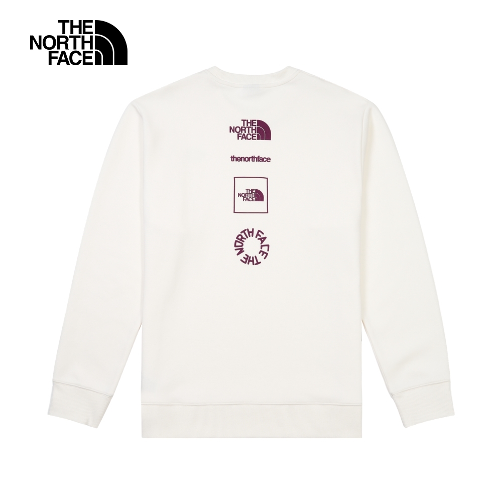 The North Face 官方旗艦】北面男款米白色背部品牌LOGO印花寬鬆大學T