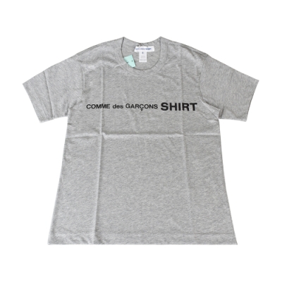 COMME DES GARCONS黑字印花LOGO造型純棉短袖T恤(XS/S/M/L/XL/灰)