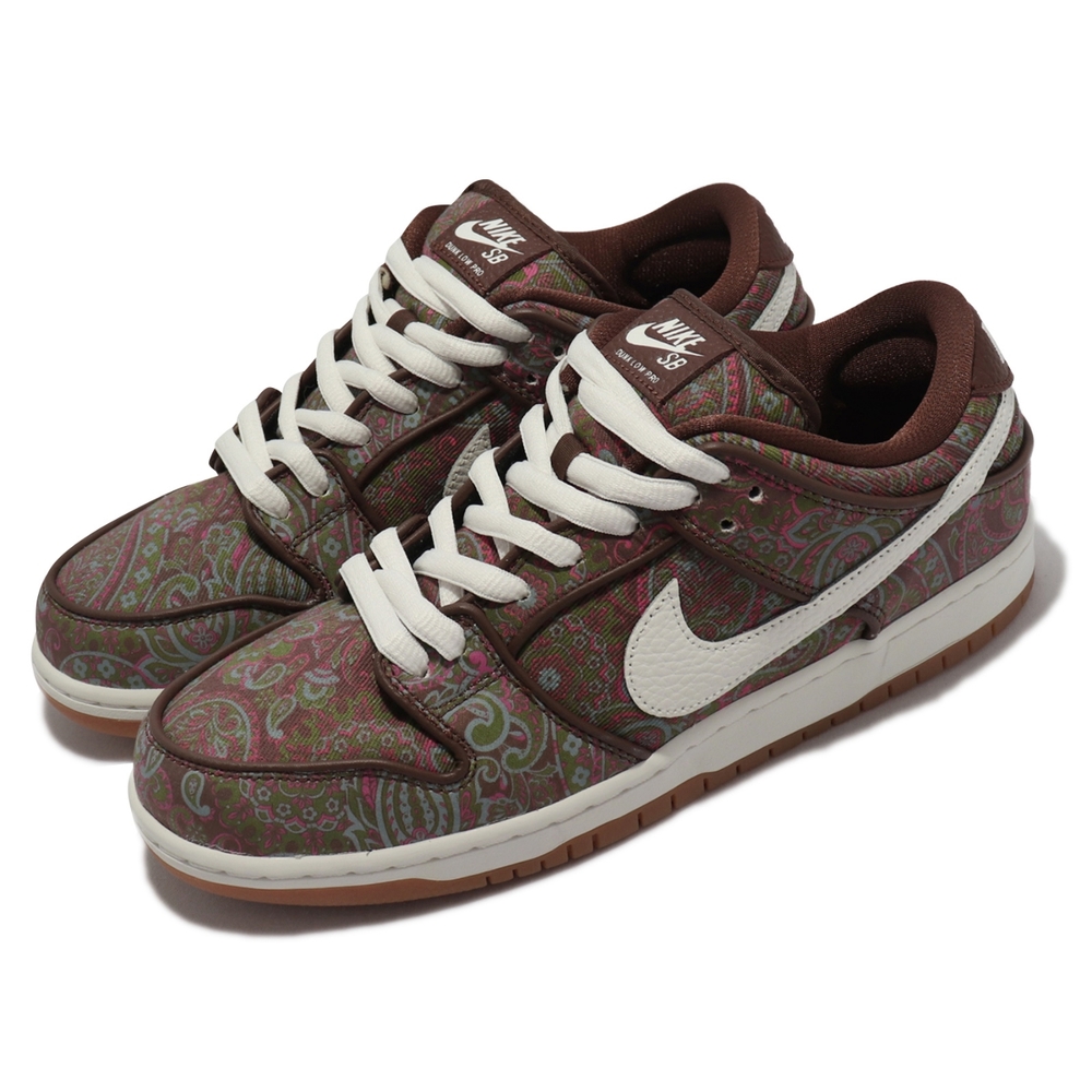 Nike SB Dunk Low Pro PRM 男鞋女鞋咖啡棕色變形蟲Paisley 滑板鞋