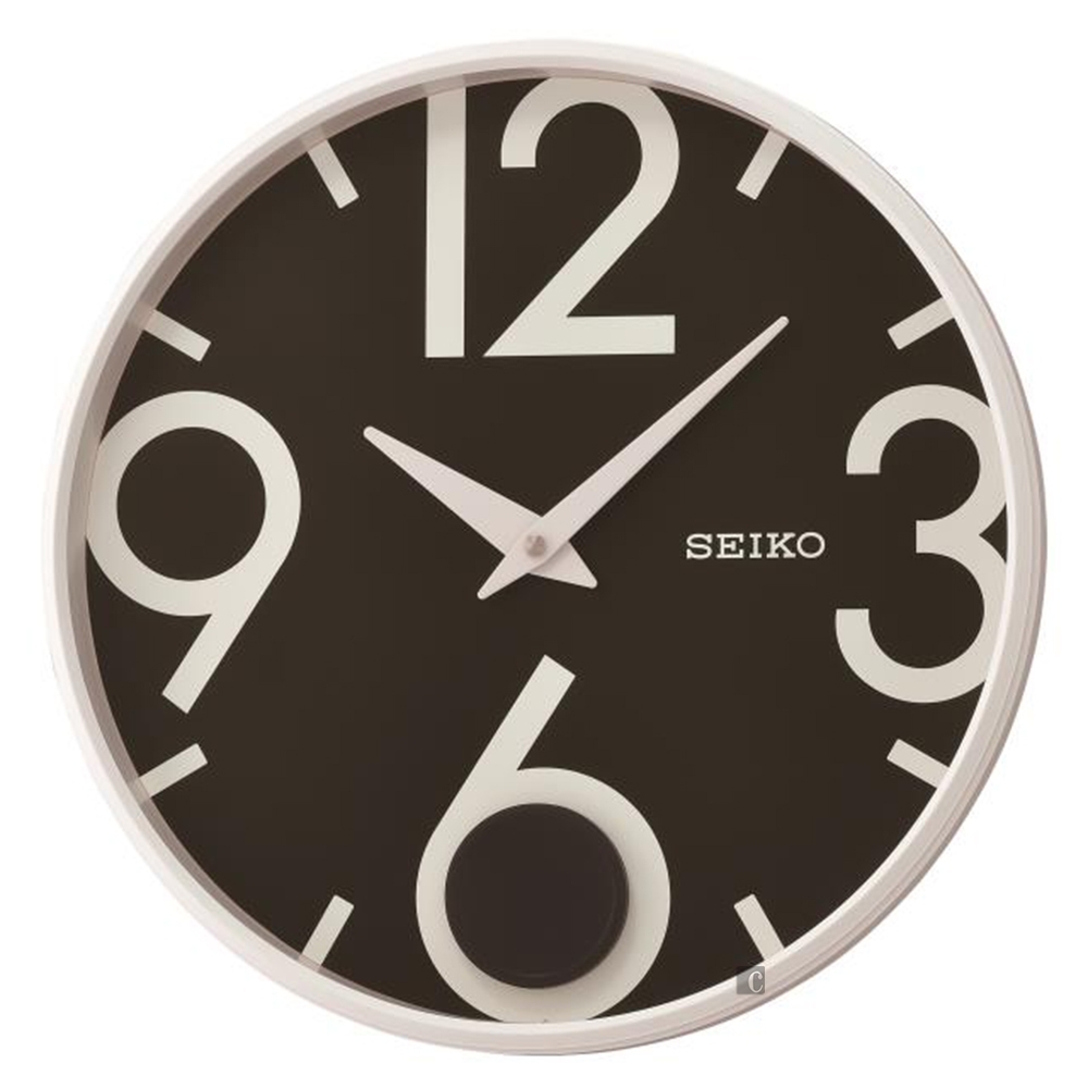 SEIKO 精工 時尚空間搖動擺錘掛鐘(QXC239W)-黑/33cm