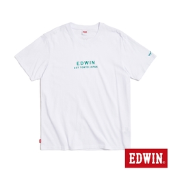 EDWIN 簡約刺繡印花短袖T恤-男-白色