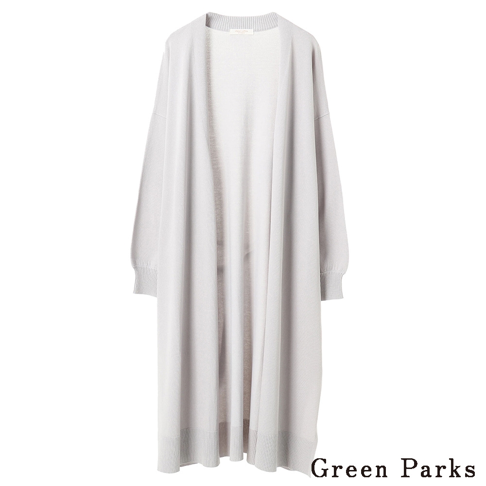Green Parks 舒適長版素面針織罩衫