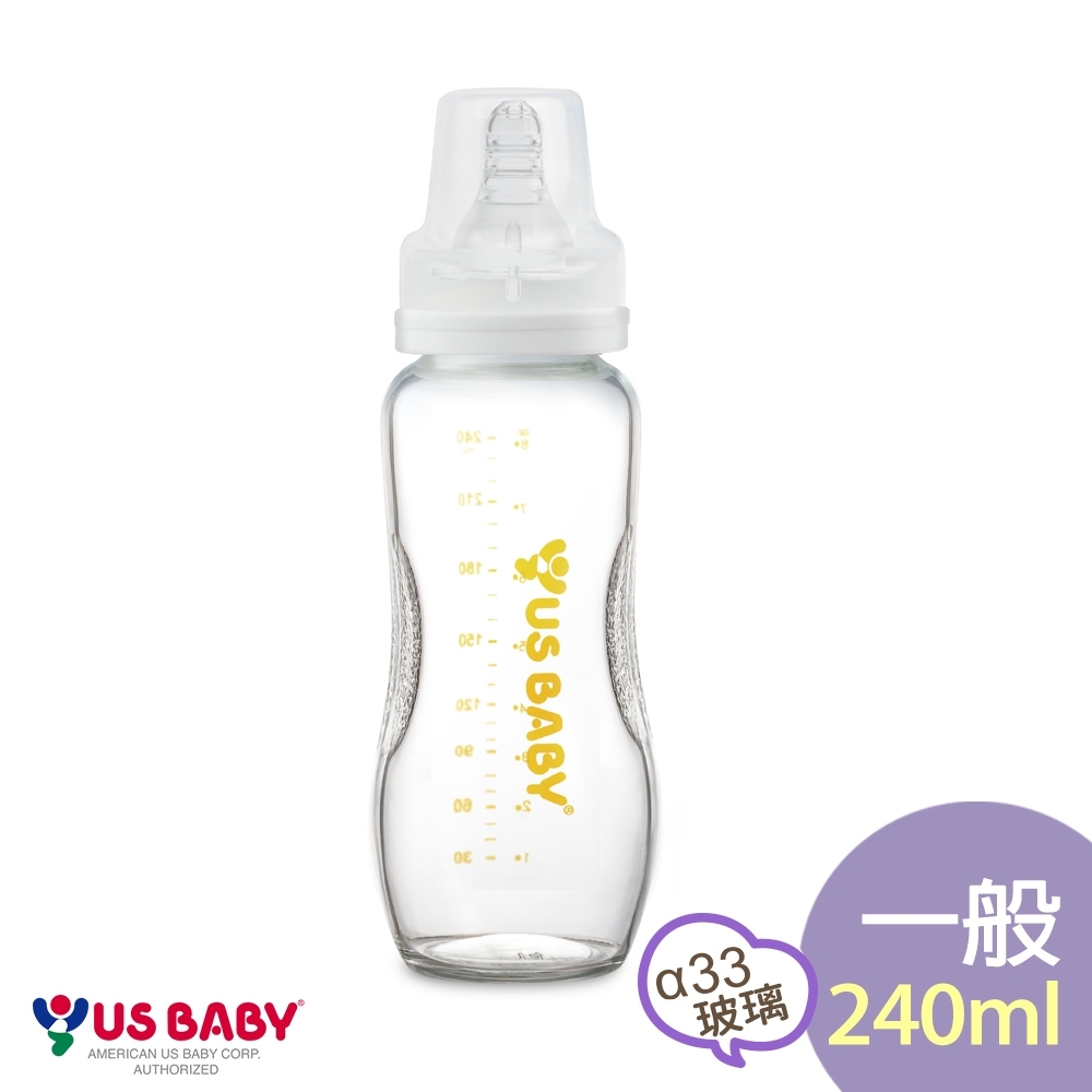 US baby 優生 真母感玻璃奶瓶(一般口徑240ml)