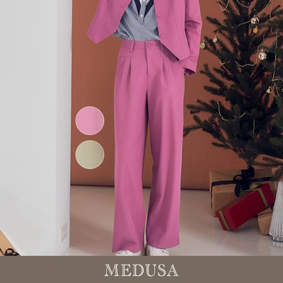 現貨【MEDUSA 曼度莎】壓線剪裁西裝寬褲 - 2色（M-XL）｜女褲子 長寬褲 西裝褲