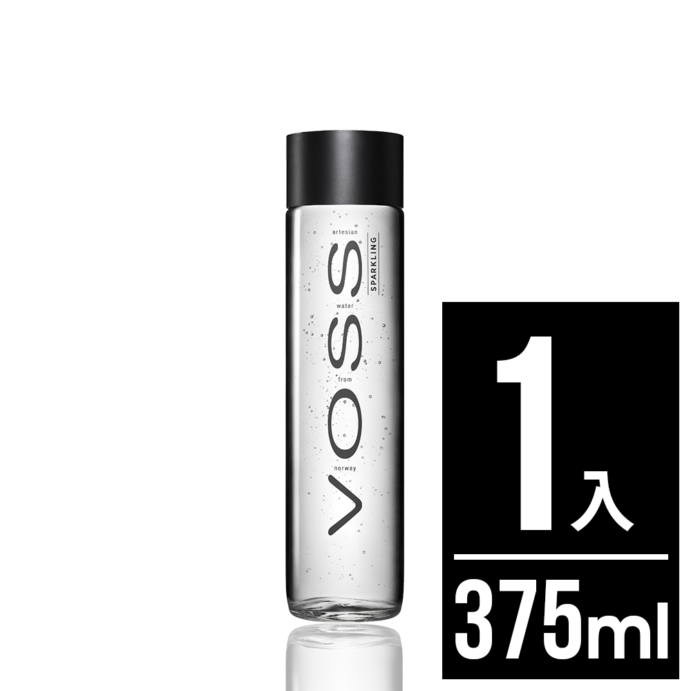 VOSS芙絲 挪威氣泡礦泉水(375ml)-黑蓋玻璃瓶