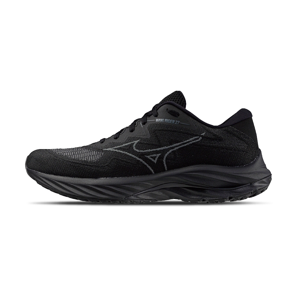 Mizuno wave Rider 27 Ssw 男鞋 黑色 平織網布 一般型 超寬楦 慢跑鞋 J1GC237652