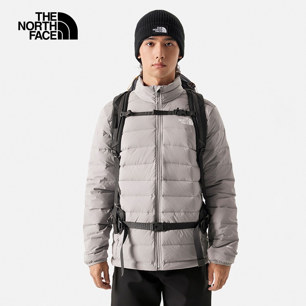 【The North Face 官方旗艦】北面男款灰色防潑水保暖可打包立領羽絨外套｜7W7QA91