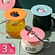 【荷生活】矽膠貓耳朵防漏杯蓋 通用型可放湯匙防塵杯蓋-3入 product thumbnail 1