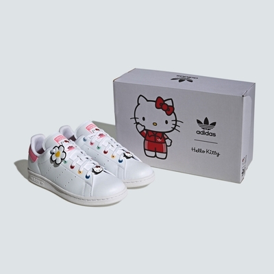 ADIDAS STAN SMITH J 男女大童休閒鞋-白多色-ID7230