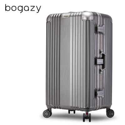 Bogazy 星绽淬鍊 30吋胖胖箱編織紋鋁框行李箱(香檳金)