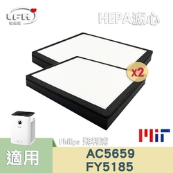 HEPA 濾心(2入組) 適用 Philips 飛利浦空氣清淨機 AC5659 FY5185 FY5182