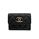 Chanel 刻紋銀雙C粒紋牛皮卡片夾(AP3141-黑) product thumbnail 1