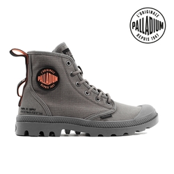 PALLADIUM PAMPA HI SUPPLY RS有機棉軍靴-中性-金屬灰