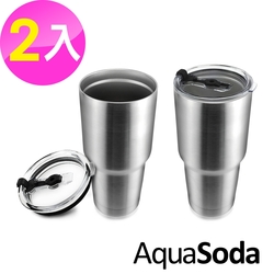 AquaSoda 304不鏽鋼雙層保溫保冰杯 (超值二入組)