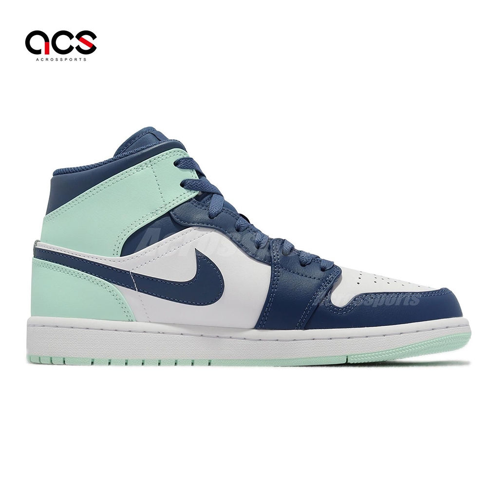 Nike Air Jordan 1 Mid Blue Mint 男鞋藍薄荷AJ1 高筒喬丹一代休閒鞋