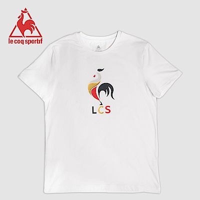le coq sportif 法國公雞牌印花透氣短袖T恤 男女-白