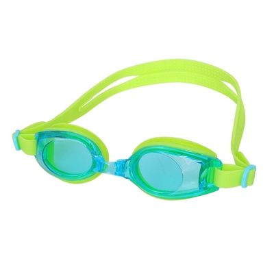 MIZUNO SWIM 兒童泳鏡-抗UV 防霧 蛙鏡 鏡面 游泳 戲水 N3TFB59500-23 芥末綠藍白