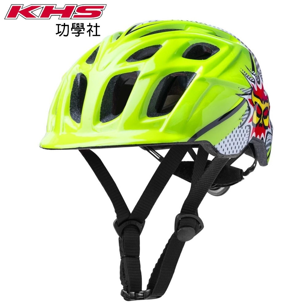 KHS功學社 指定用帽 KALI 兒童自行車/單車安全帽-螢光綠/黑