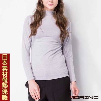 【MORINO摩力諾】(超值2入)(女)日本素材速暖長袖半高領發熱衣-灰色