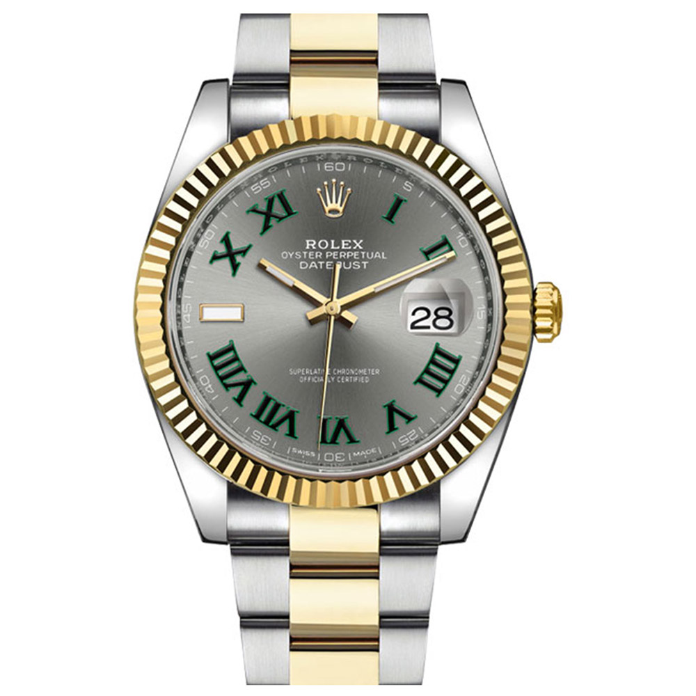 ROLEX 勞力士126333 Datejust 特殊灰面綠色羅馬字版帶-41mm