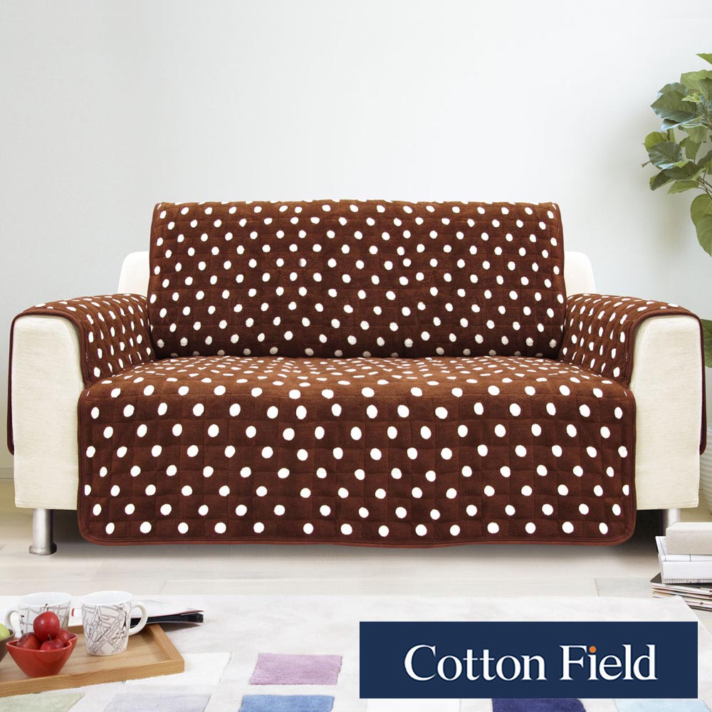 棉花田暖點雙人沙發防滑保暖保潔墊-可可色