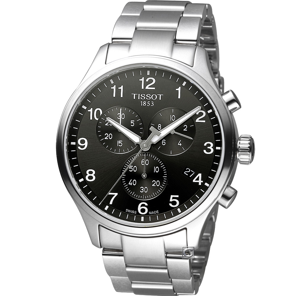 TISSOT 韻馳系列經典計時腕錶(T1166171105701)黑/45mm