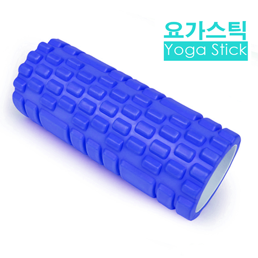 韓國熱銷 瑜珈按摩滾輪 瑜珈棒 瑜珈柱 藍 - 快速到貨