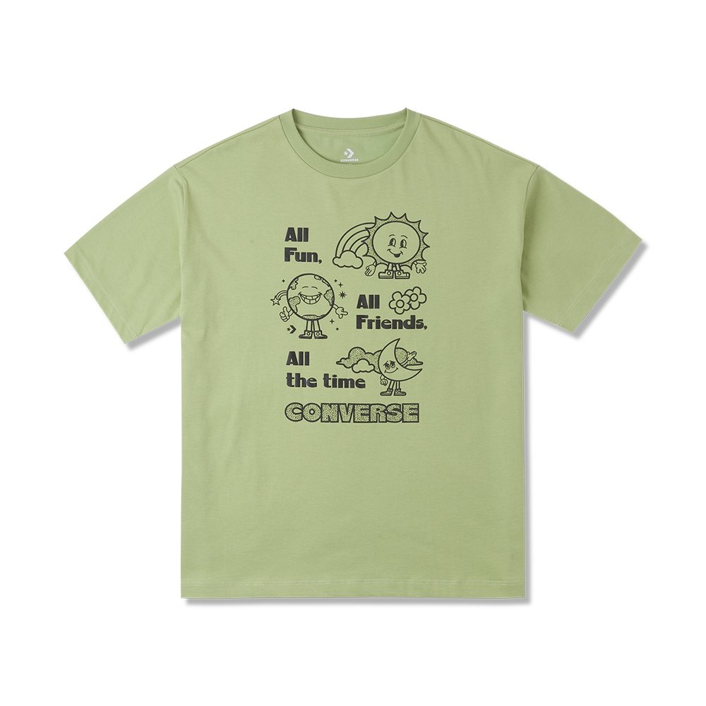 Converse OS Block Party Tee Vitality Green 女款 綠色 塗鴉 百搭 簡約 休閒 運動 短袖 10025885-A01