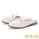 ORIN 金屬珍珠鍊牛皮平底穆勒鞋 白色 product thumbnail 1