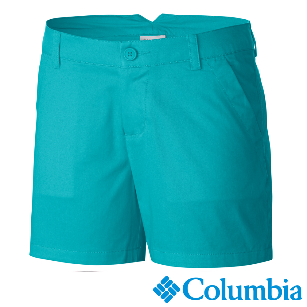 Columbia 哥倫比亞 女款-防曬30短褲-湖水藍 UAL47201AQ