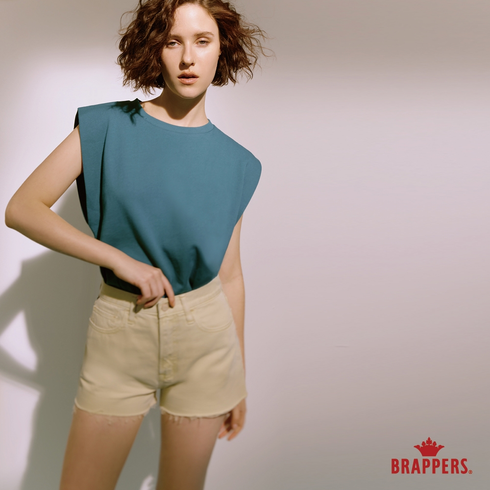 BRAPPERS 女款 Color Life色褲系列-高腰全棉短褲-綠