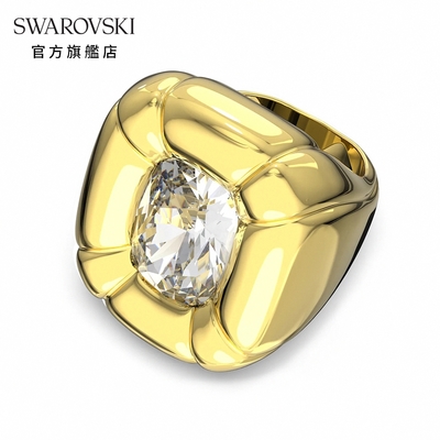 SWAROVSKI 施華洛世奇 Dulcis 個性戒指枕形切割Swarovski水晶, 黃色, 鍍金色色調