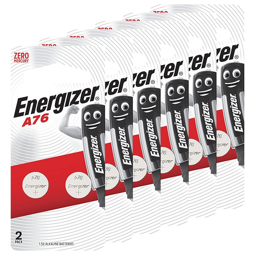 【Energizer勁量】 鈕扣型A76鹼性電池12顆 吊卡裝(1.5V鈕扣電池LR44)