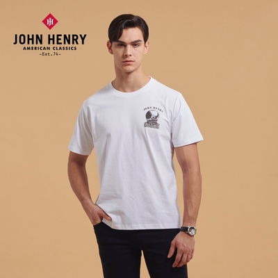JOHN HENRY 太空人LOGO短袖T恤-白色
