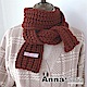 AnnaSofia 簡約麻花編貼標 粗織窄版小圍巾(酒紅色) product thumbnail 1
