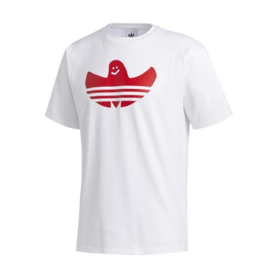 adidas T恤 Graphic Shmoo Tee 男款 愛迪達 三葉草 小精靈 塗鴉 圓領 棉質 白 紅 GD3107