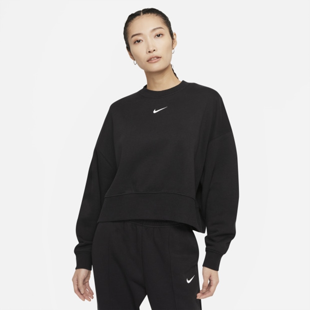 NIKE ASWNSW ESSNTL CLCTN FLC OS CRW 女長袖上衣  黑-DJ7666010