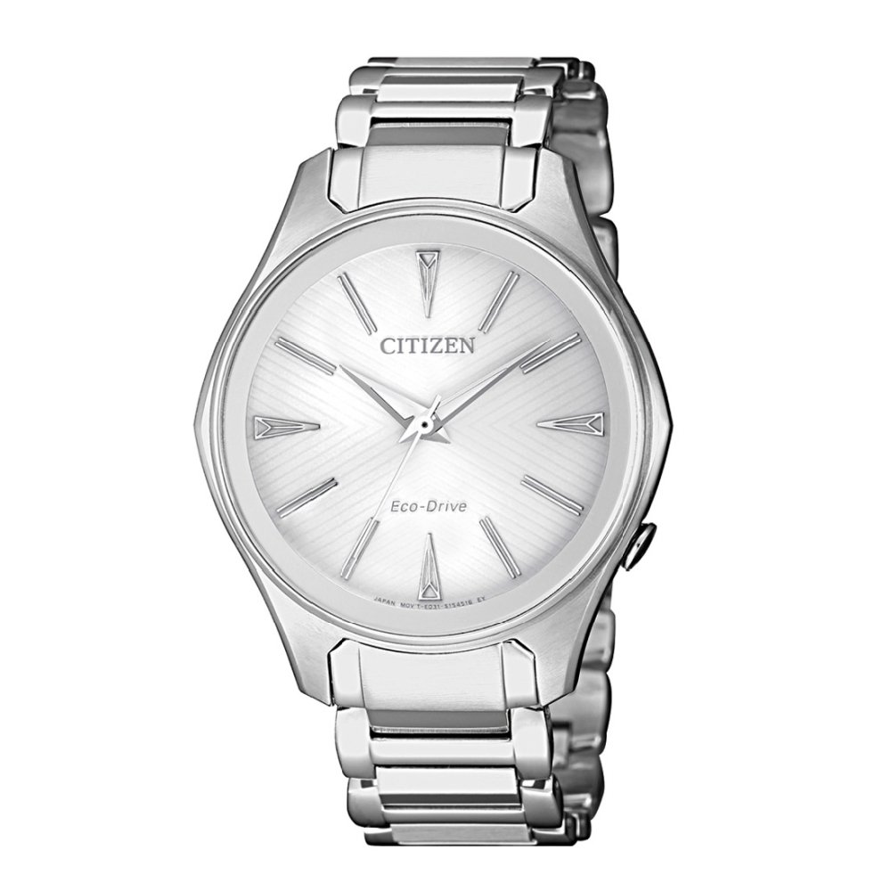 CITIZEN 星辰錶 LADYS 光動能 幾何面板(EM0597-80A)37mm