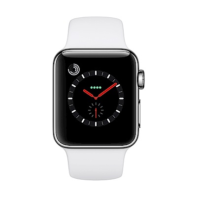 Apple Watch Series 3(GPS+網路) 38mm銀色鋁金屬錶殼+白色錶帶