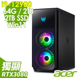 Acer PO7-640 電競桌機 (i9-12900/64G/2TB+2TSSD/RTX3080 10G/W11)