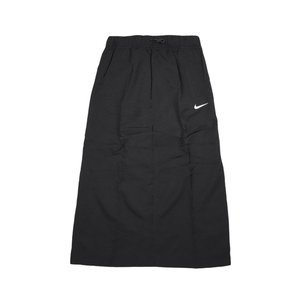 Nike 中長裙 ASW NSW Essntl WVN HR Skirt 女款 黑 高腰 側開岔 休閒 裙子 DM6250-010